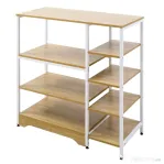 HOMCOM Raft pentru Bucatarie Economie de Spatiu Dulap cu 7 Rafturi din Metal Lemn
