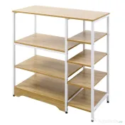 HOMCOM Raft pentru Bucatarie Economie de Spatiu Dulap cu 7 Rafturi din Metal Lemn 