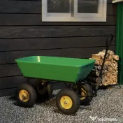 Carucior de Gradina Outsunny 75L din Otel si PP cu Cuva Rabatabila si Maner de Transport, 109x52x94 cm, Verde 