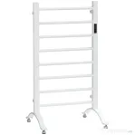 HOMCOM Incalzitor electric pentru prosoape , cu 8 bare cu temporizator incorporat si indicatoare LED, otel carbon, alb