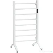 HOMCOM Incalzitor electric pentru prosoape , cu 8 bare cu temporizator incorporat si indicatoare LED, otel carbon, alb