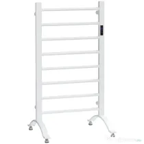 HOMCOM Incalzitor electric pentru prosoape , cu 8 bare cu temporizator incorporat si indicatoare LED, otel carbon, alb