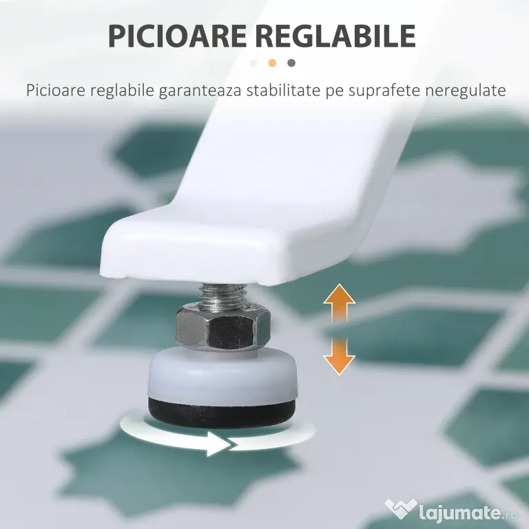 HOMCOM Incalzitor electric pentru prosoape , cu 8 bare cu temporizator incorporat si indicatoare LED, otel carbon, alb