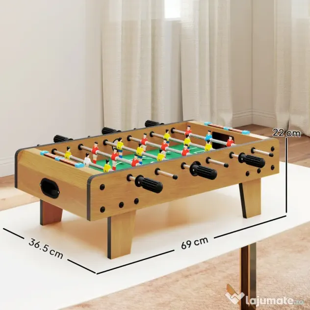 HOMCOM Fotbal de Masă Pliabil pentru Adulți și Copii din MDF 69x36.5x22 cm