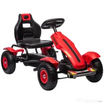 HOMCOM Kart cu Pedale pentru Copii 5-12 Ani, 121x58x61 cm, Roșu