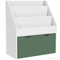 AIYAPLAY Bibliotecă pentru Copii 3-8 Ani cu 3 Rafturi și Sertar Inferior, din MDF, 62,5x30x70 cm, Verde