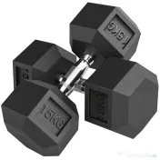 HOMCOM 2x15KG Gantere Hexagonale din Cauciuc Greutăți Portabile pentru Acasă
