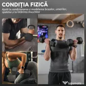 HOMCOM 2x15KG Gantere Hexagonale din Cauciuc Greutăți Portabile pentru Acasă