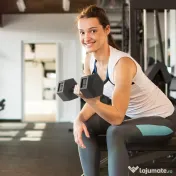 HOMCOM 2x15KG Gantere Hexagonale din Cauciuc Greutăți Portabile pentru Acasă