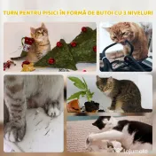 PawHut Căsuță pentru Pisici cu Stâlp de Zgâriat, Tip Turn, 2 Culcușuri, Sisal și Iarbă de Mare, Margini din Pluș, Kaki 