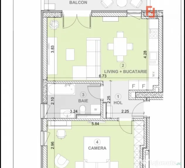 Calea Torontalului - Apartament cochet, 2 camere, de inchiri