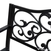 Outsunny Banca pentru exterior din metal, 127x60x89cm, negru
