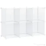 HOMCOM Dulap interior modular pentru pantofi, 6 cuburi din plastic PP, 94,5x32x162cm, transparent