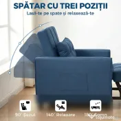 HOMCOM Fotoliu transformabil și reclinabil