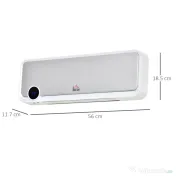 HOMCOM Aerotermă de Perete cu 3 Moduri, Timer 12h și Oscilație 30°, 56x18,5x11,7 cm, Argintiu 