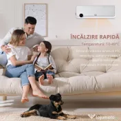 HOMCOM Aerotermă de Perete cu 3 Moduri, Timer 12h și Oscilație 30°, 56x18,5x11,7 cm, Argintiu 