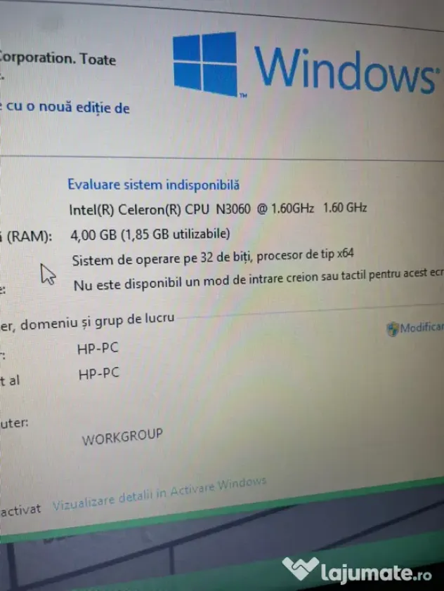 Laptop HP Slim Display 15,6,Windows,4gb ram,500gb m