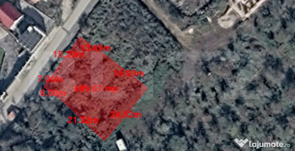 Teren intravilan autorizabil, 690 mp, front 15.2 m, Baciu, z