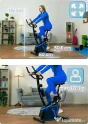 Bicicleta Fitness Magnetica 8 Niveluri de Rezistenta cu Volanta 