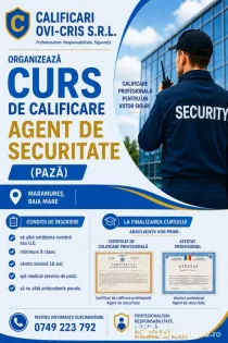 CURS Calificare profesională- Agent de securitate(pază) Baia Mare- certificat
