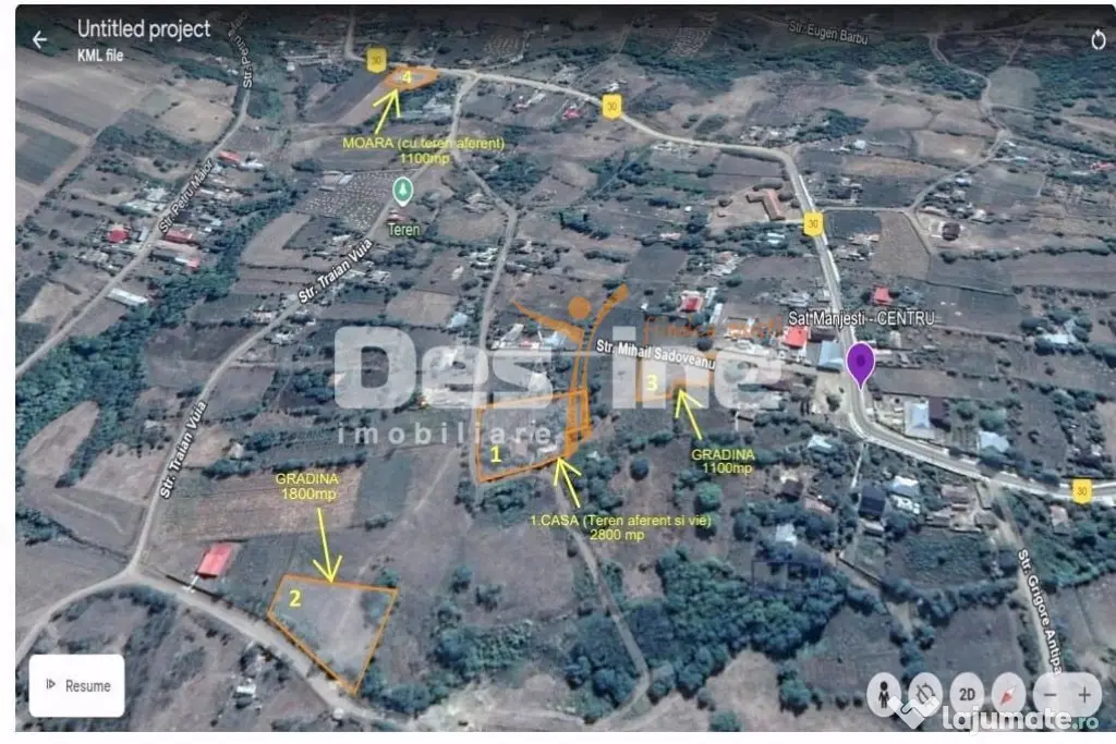Domeniu complet: moara, casa batraneasca si terenuri in M... - Manjesti (Vaslui)