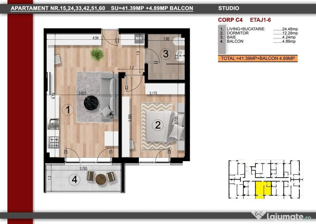 2cam. studio- la 15min metrou Leonida/Berceni