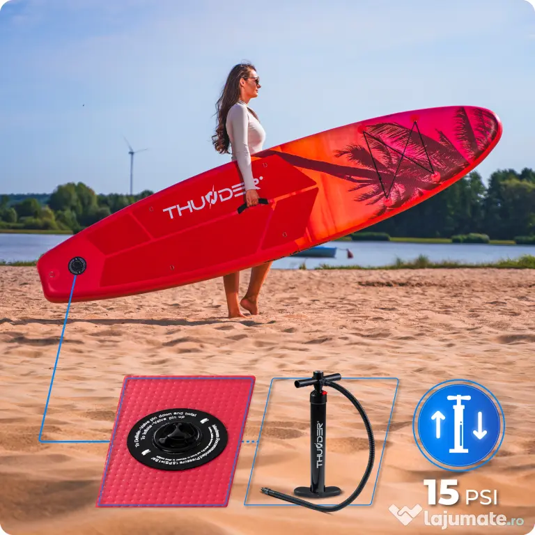 Placa Stand Up Paddle ISLE 320 cm + Scaun Caiac Noua, Sigilata Set Complet