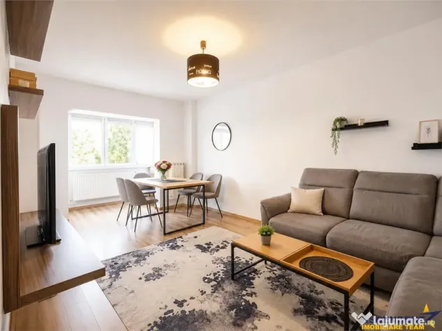 Apartament de 3 camere mobilat si utilat modern, structura d