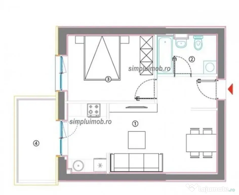 2 Camere Hils Titanium Bloc Nou