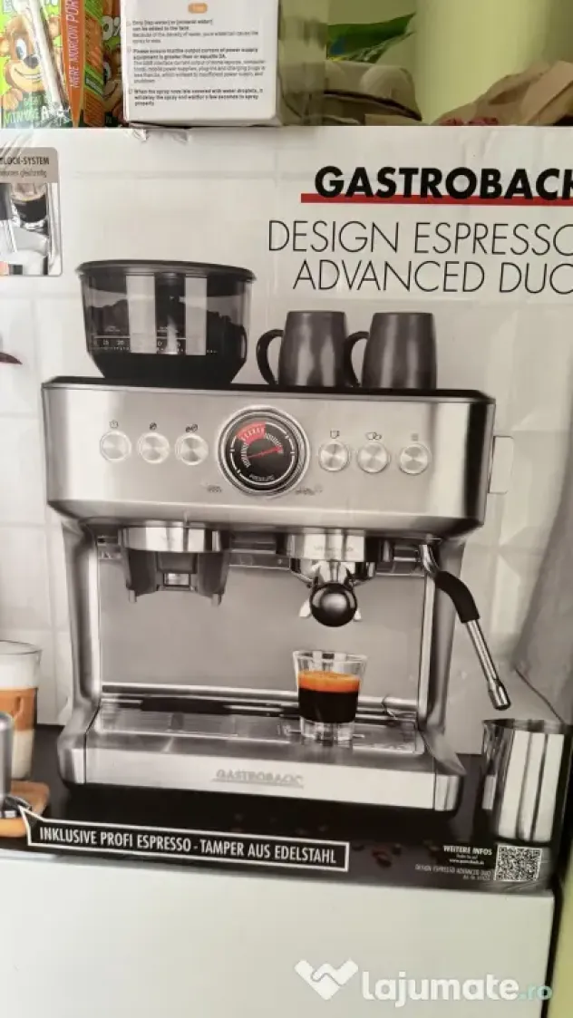 Espressor semiautomat cu rasnita, Gastroback, Espresso Advanced Duo, 260g, inox