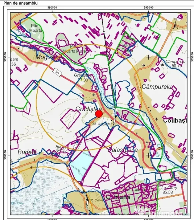 Teren intravilan 1992 mp Grădiștea Comana