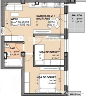 Apartament 3 camere FINISAT,et 2, bloc nou in Apahida 