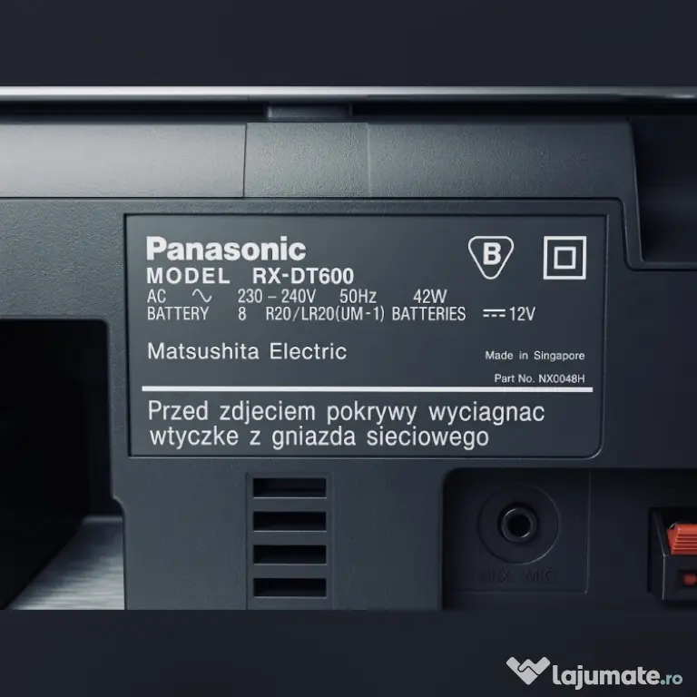 Vând Boombox Radio-Casetofon dublu cu CD Panasonic RX-DT600