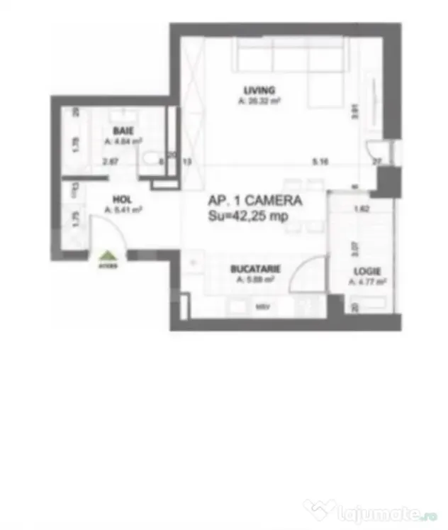 Studio 48 mp, spațiu de birou, 430 euro, Calea Torontalului - Timisoara (Timis)