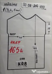 Costum Ardei kapia rosu pentru copii 3-4-5-6-7 ani ,165 RON 