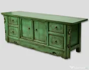 Comoda Verde din Lemn Sculptat
