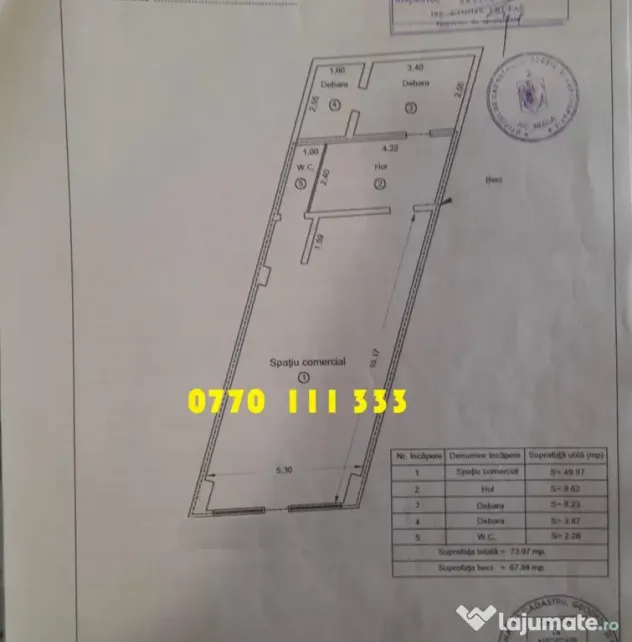 Spatiu comercial 73mp, parter, zona pietonala Ultracentrala. - Braila (Braila)