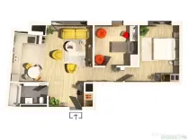 Apartament 3 camere, semifinisat, 69 mp, cu terasa, Zona Cen