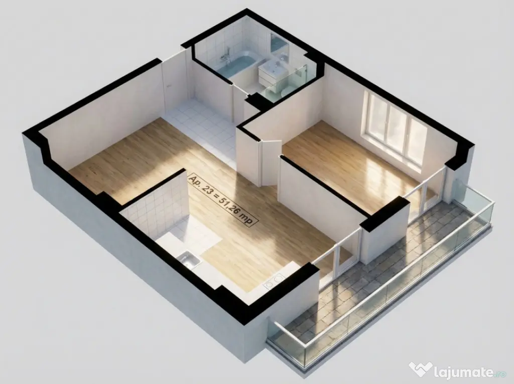 BLOC NOU! 1850E/MP FINISAT TVA INCLUS! 2 Camere 51mp, terasa - Floresti (Cluj)
