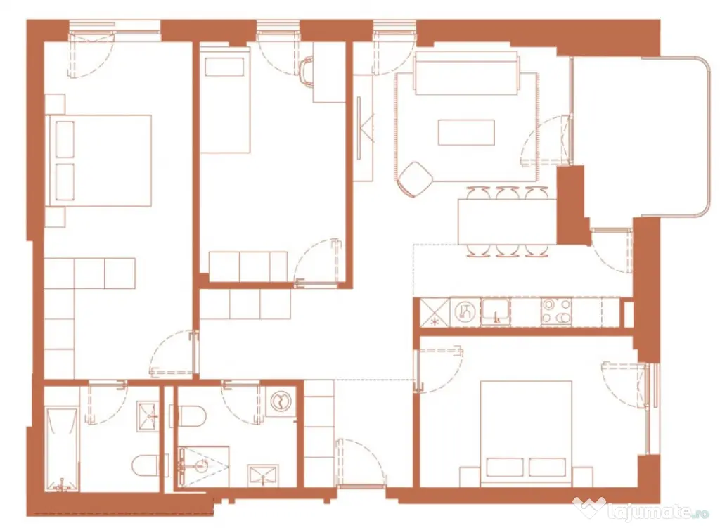 Apartament 4 camere 93.4 mp si logie 8.1 mp in Hexagon - Cluj-Napoca (Cluj)