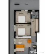 Apartament de 3 camere, 62 mp utili, 35 mp terasa, 2 bai, Mu