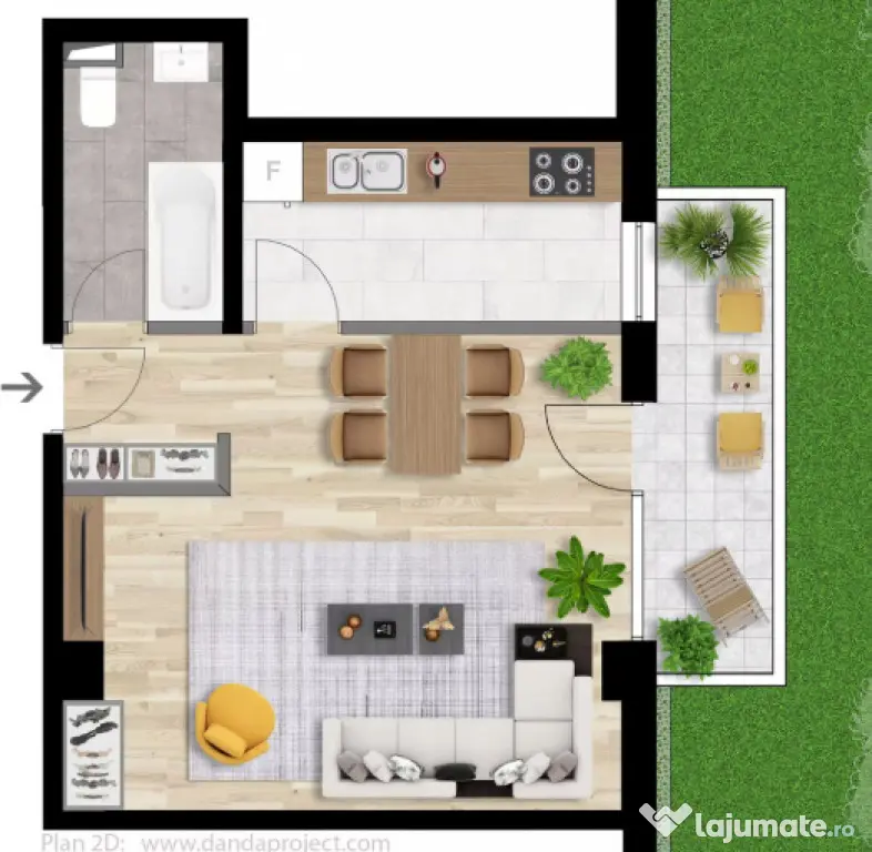 Apartament 1 CAM, SU 37.31 MP, 1 BALCON, zona INTRE LACURI - Cluj-Napoca (Cluj)