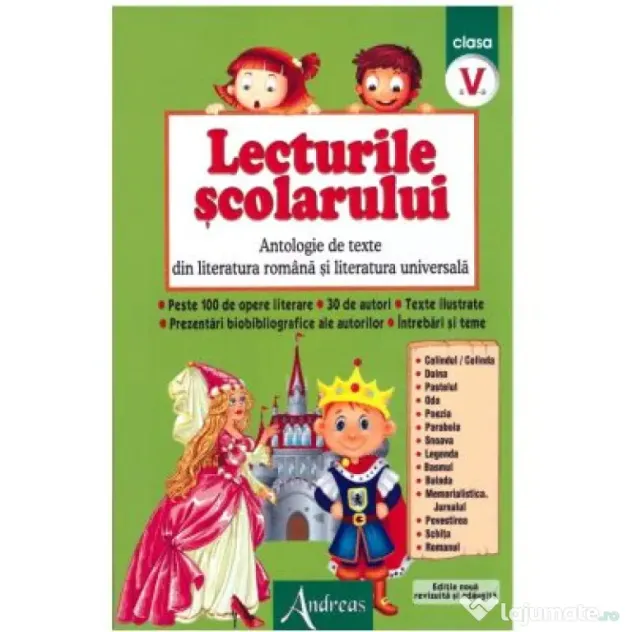 Lecturile scolarului clasa a 5-a. Antologie de texte din literatura romana si universala