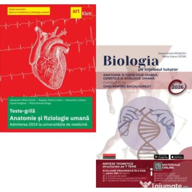 Pachet Biologie Teste-grila dupa manualul Barron’s si Biologie pe intelesul tuturor 2026. Clasele 11-12 - Alexandru Mihai Antohi, Maria Ioana Cazan