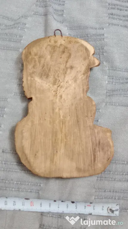 Relief de perete din lemn sculptat 17 cm. marinar cu pipa