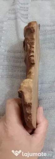 Relief de perete din lemn sculptat 17 cm. marinar cu pipa 