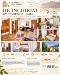 Apartament de inchiriat | Etaj 3/4 | 2 camere | Zona Racadau.