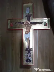 Sfânta Cruce 70/50cm pictura realizată manual pe lemn disponibil