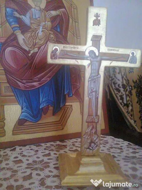 Sfânta Cruce 70/50cm pictura realizată manual pe lemn disponibil