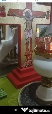 Sfânta Cruce 70/50cm pictura realizată manual pe lemn disponibil 